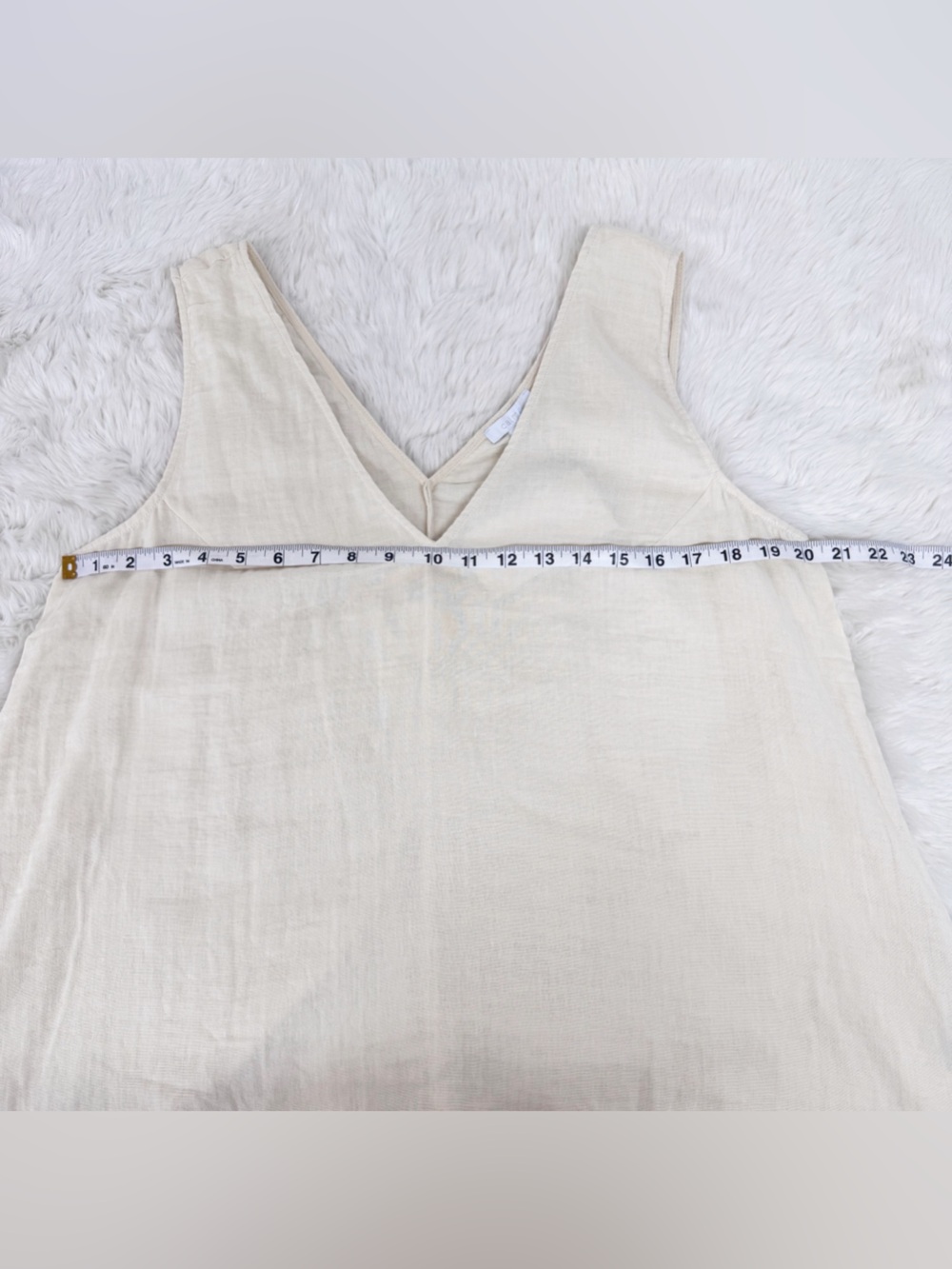 JOHNNY WAS Calme Drape Tank Top XL Cream Sleeveless Cotton Minimalist Lagenlook - Picture 8 of 10